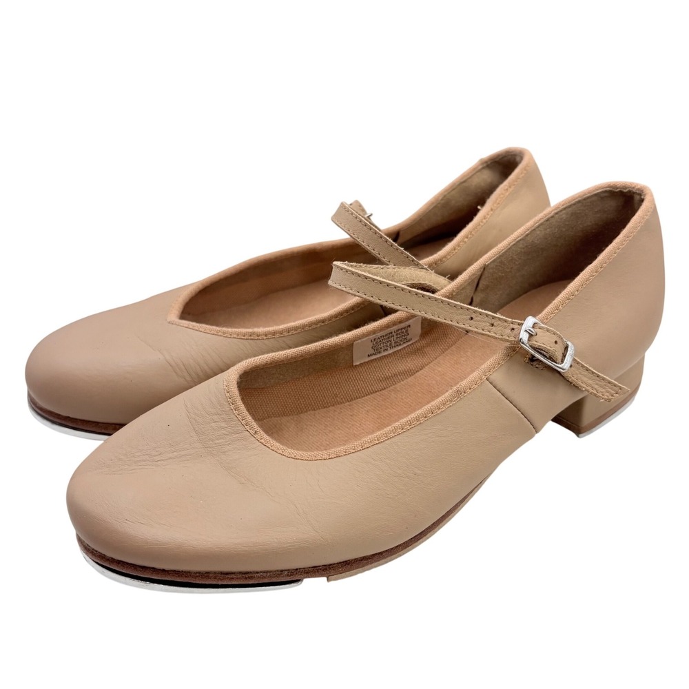Bloch Tap Shoes Women 8 Tan Leather Mary Jane Tap Dance Neutral